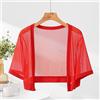 Women One Size Sciarpa in Rete Trasparente Nera Maniche Corte Cardigan Giacca