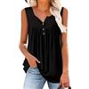 Top Canotta Donna Camisole Smanicata Con Frange Solido Traspirante Nero