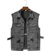 Gilet In Denim Strappato E Distressato Senza Maniche Per Donna