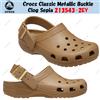 Crocs Zoccolo Crocs Classic Metallic Buckle Sepia 213543-2EY taglia unisex