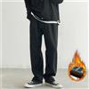 Pantaloni In Denim Foderati In Pile Da Uomo Distressed Con Gamba Dritta