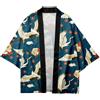Uomo Larga Yukata Kimono Robe Haori Happi Giacca Camicia Cardigan Top Etnico