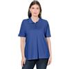 Ulla Popken Polo da Donna, con Bottoni Lunghi, Colletto Polo, Mezza Manica, Blu Cobalto, 48/50 IT