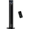 HOMCOM Ventilatore a Colonna 60W con 3 Velocità, 3 Modalità e Timer 8h, in ABS, Ø32x106.8 cm, Nero