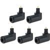 CAXUSD Adattatore Fibra Ottica 5 Pezzi Maschio Femmina Rotazione a 360 Gradi in Plastico Nero per Collegamenti Audio in Spazi Ristretti