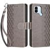 SIENIANLINE Cover per Xiaomi Redmi A1 / A2 custodia portafoglio Grigio | 3 scomparti carte, 1 tasca banconote, Chiusura magnetica, Supporto, Pelle PU flip cover per Xiaomi Poco C50