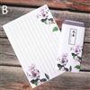 8X Lettera Scrittura Carta Busta Kit Fiore Stampa Cancelleria Cinese Stile Rétro