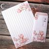 8X Lettera Scrittura Carta Busta Kit Fiore Stampa Cancelleria Cinese Stile Rétro