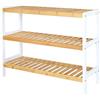 tavora Scarpiera con 3 Ripiani Scarpiera Mensola in bambù Mensola da Cucina Mensola da Soggiorno, 70x26x55cm Naturale/Bianco