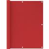 vidaXL Paravento da Balcone Rosso 120x300 cm in HDPE
