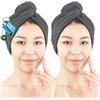 Hammetex Turbante Capelli Set da 2 con Bottone, 100% Cotone
