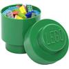 Room Copenhagen LEGO Storage Brick 1 Knob Round verde, Contenitore Impilabile con Coperchio, 950 ml, Ø123x183 mm, Perfetto per Casa, Ufficio e Cameretta