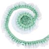 GORGECRAFT 5 iarda*6.3cm Gingham Volant Pieghettato Bordo in Pizzo Verde Arricciato Maglia Chiffon Nastro Tessuto A Quadri taffetà Plaid Tulle Ricamato Applique Passamaneria Cucito Picnic Tessuto
