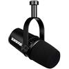 Shure Microfono Podcast USB MV7 per Podcasting, registrazione, Live Streaming & Gaming, uscita cuffie integrata, microfono dinamico USB/XLR interamente in metallo, certificato TeamSpeak - Nero