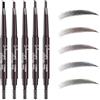 ARYIMYDP 5 Colori Set Matita Sopracciglia Impermeabile Resistente Macchie, Colore Lunga Durata, Disegno Naturale Sopracciglia, Strumento Trucco Portatile Per Uso Quotidiano