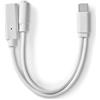 Nedis Adattatore USB-C™ - USB 2.0 - Spina USB-C™ - presa USB-C™ / presa da 3,5 mm - 0,10 m - Rotondo - Nichelato - PVC - Bianco - Scatola