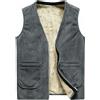 Gilet Giacca In Fleece Con Fodera In Sherpa A V Collo Per Uomo Con Tasche