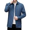 Camicia In Piuma D'anatra A Righe Invernale Calda Termica Top Blusa Slim Moda