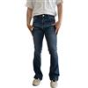 Pantaloni In Denim Uomo A Campana Flare Bootcut Jeans Stretch Slim Retro