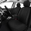 VarCozy Coppia di coprisedili anteriori per auto, universali in tessuto, traspiranti e lavabili, per SUV, berlina, furgoni, compatibili con airbag, colore nero