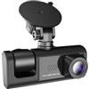 ZDTYKWPH Dash Cam ABS Auto con 3 obiettivi, schermo da 2 pollici, fotocamera ricaricabile alimentata a batteria