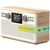 Pure Classic H6 radio estéreo digital con DAB+, FM, Bluetooth 5.3, USB/AUX, pantalla TFT 2,4, mando, doble alarma, temporizador de sueño y de cocina, 2×15 W, 80 presintonías - Blanco algodón/Roble