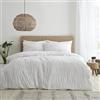 Catherine Lansfield Seersucker - Set copripiumino super king con federe, colore: bianco