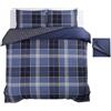 Rapport Home Rapport Argyle - Set copripiumino, in poliestere e cotone, per letto matrimoniale, colore: blu