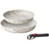 Guzzini ChefLine MARBLE MADE IN ITALY - SET 3 pezzi: 2 PADELLE (CM 24 e CM 28) con MANICO removibile