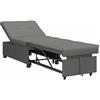 vidaXL Divano Letto Estraibile Grigio scuro 194 x 50 x 82 cm Tessuto | Passa facilmente da divano a letto o reclinabile, proprio quello che serve, Design compatto,