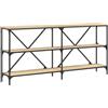 vidaXL Wandtafel 160x30x75 cm bewerkt hout en ijzer sonoma eikenkleur
