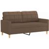 vidaXL Tweezitsbank 140 cm stof bruin