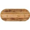 vidaXL Piano Tavolo 80x40x2,5 cm Ovale Legno Massello Grezzo di Mango