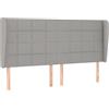 vidaXL Testiera ad Orecchio Grigio Chiaro 183x23x118/128 cm in Tessuto