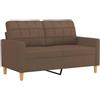 vidaXL Tweezitsbank 120 cm stof bruin