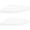 vidaXL Mensole Angolari Sospese 2 pz Bianche 35x35x3,8 cm MDF