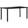 vidaXL Tavolo da Pranzo Nero 160x80x75 cm in Vetro Temperato