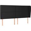 vidaXL Testiera ad Orecchio Nera 163x23x118/128 cm in Similpelle