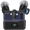 YUANRAN Microfono Mini Lavalier per iPhone/iPad/Android, Microfono Mini Plug-Play Professionale con Cancellazione del Rumore, 25h di Durata, Microfono Lavalier Wireless per Video, Vlog, YouTube, TikTok