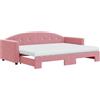 vidaXL Divano letto estraibile con materasso Rosa 80x200 cm Velluto