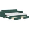 vidaXL Letto da giorno allungabile con cassetti verde scuro 80x200 cm in velluto