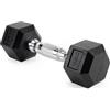 TREXO Manubri Palestra Esagonale da 2,5 kg in Ghisa Gommata Resistente Manubrio Palestra per l'Allenamento di Palestra in Casa con Impugnatura Ergonomica Manubri Stabili e Versatili Hex HXD25