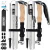 Overmont Bastoni Trekking e Escursionismo Pieghevoli in Alluminio Ultraleggeri - Regolabili 110-125 cm - 1 Paio Nordic Walking con Accessori Tutti i Terreni - Montagna, Neve - Grigio