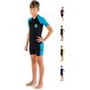 Cressi Little Shark, Wetsuit 2 mm, Muta Shorty Junior Disponibile Corte o Maniche Lunghe Unisex-Bambini, Nero/Blu, 13/14 Anni