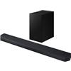Samsung Q-Serie Soundbar HW-Q600H/XC 3.1.2 Canali, Subwoofer, Wireless Dolby Atmos, Q-Symphony, Adaptive Sound, Connessione TV Wireless, 2026