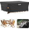 Velway Copertura Tavolo Esterno da Giardino Impermeabile 200x160x74cm Nero