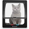 Sailnovo Porta per Gatti e Cani, Porta Schermo per Animali Domestici, Entrata e Uscita Controllabile, Porta Scorrevole per Finestra di Sicurezza per Animale Domestico (XL-24.5 * 28.5 * 5.5cm, Nero)