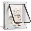 Sailnovo Porta per Gatti e Cani, Porta Schermo per Animali Domestici, Entrata e Uscita Controllabile, Porta Scorrevole per Finestra di Sicurezza per Animale Domestico (M-19 * 20 * 5.5cm, Bianca)