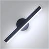 Comely 12 W Moderno Lampada da Parete LED, Applique da Parete Interno Rotazione di 360°, Nero Lampada a Muro in Acrilico per Camera da Letto Soggiorno Corridoio, Luce Fredda 6500 K