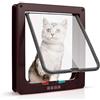 Sailnovo Porta per Gatti e Cani, Porta Schermo per Animali Domestici, Entrata e Uscita Controllabile, Porta Scorrevole per Finestra di Sicurezza per Animale Domestico (L-23.5 * 25 * 5.5cm, Marrone)